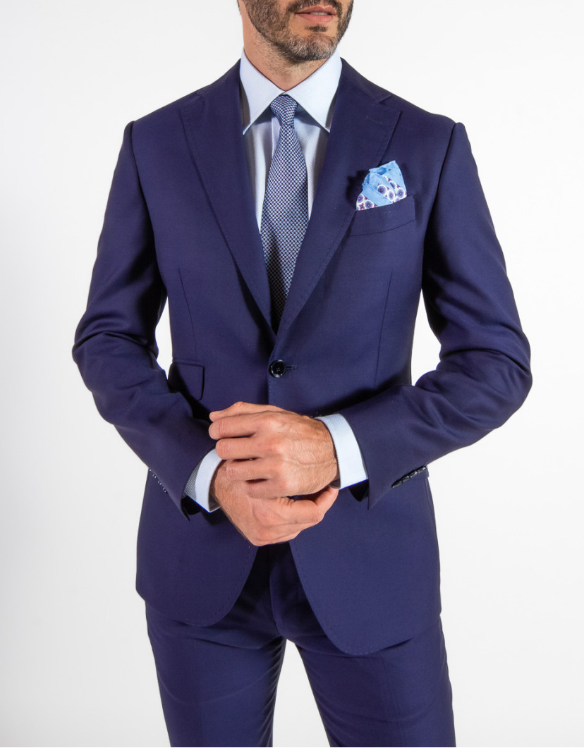 Patrick Hellmann Collection Navy Blue 100% Wool Suit image