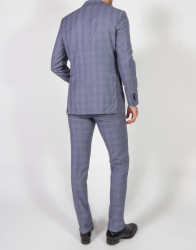 Patrick Hellmann Collection Violet Suit With Checks  100% Wool thumbnail 2