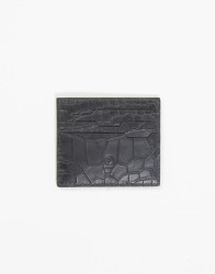 P by Privilege Croco Black Leather Cardholder thumbnail