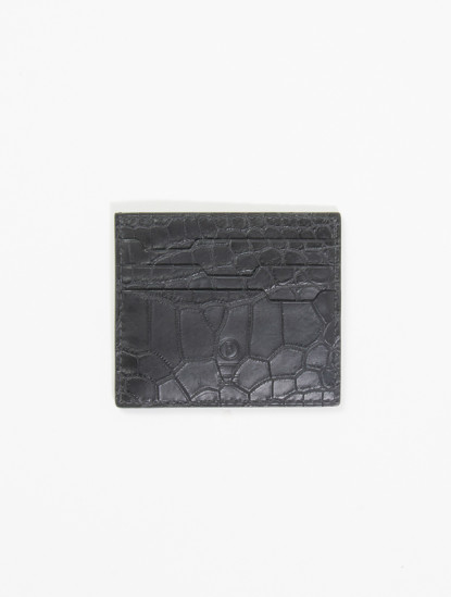 P by PrivilegeCroco Black Leather Cardholderimage700