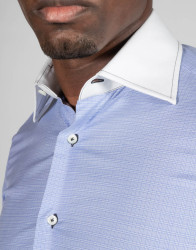 Patrick Hellmann Collection Blue Shirt With White Collar thumbnail 3
