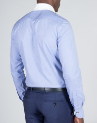 Patrick Hellmann Collection Blue Shirt With White Collar thumbnail 4