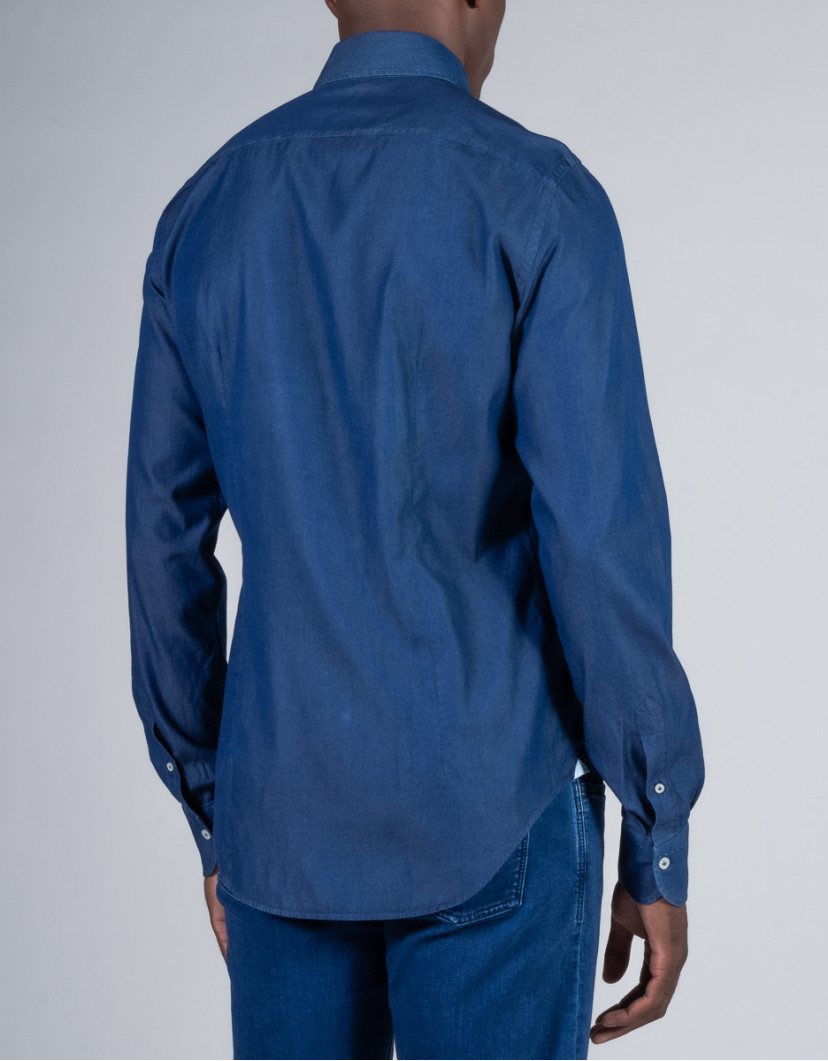 Patrick-Hellmann-Collection-Thin-Navy-Blue-Jeans-Shirt-image Patrick Hellmann Collection Thin Navy Blue Jeans-Shirt image
