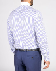 Patrick Hellmann Collection White Shirt With Blue Line And Pure Collar thumbnail 3