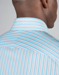 Patrick Hellmann Collection Light Blue Shirt With Grey And White Stripes  thumbnail 5