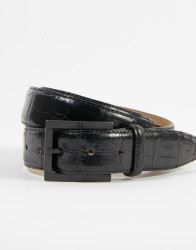 Patrick Hellmann Collection PHC Black Crocodile Leather Belt thumbnail