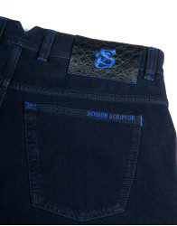 Scissor Scriptor Dark Blue Denim Jeans thumbnail 5