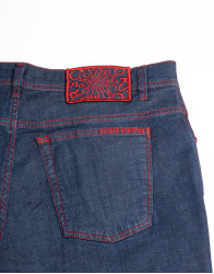 Scissor Scriptor Blue Jeans With Red Stitch Fine Material thumbnail 3