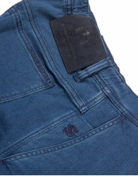 Scissor Scriptor Straight Leg Trousers in Blue Denim thumbnail 5