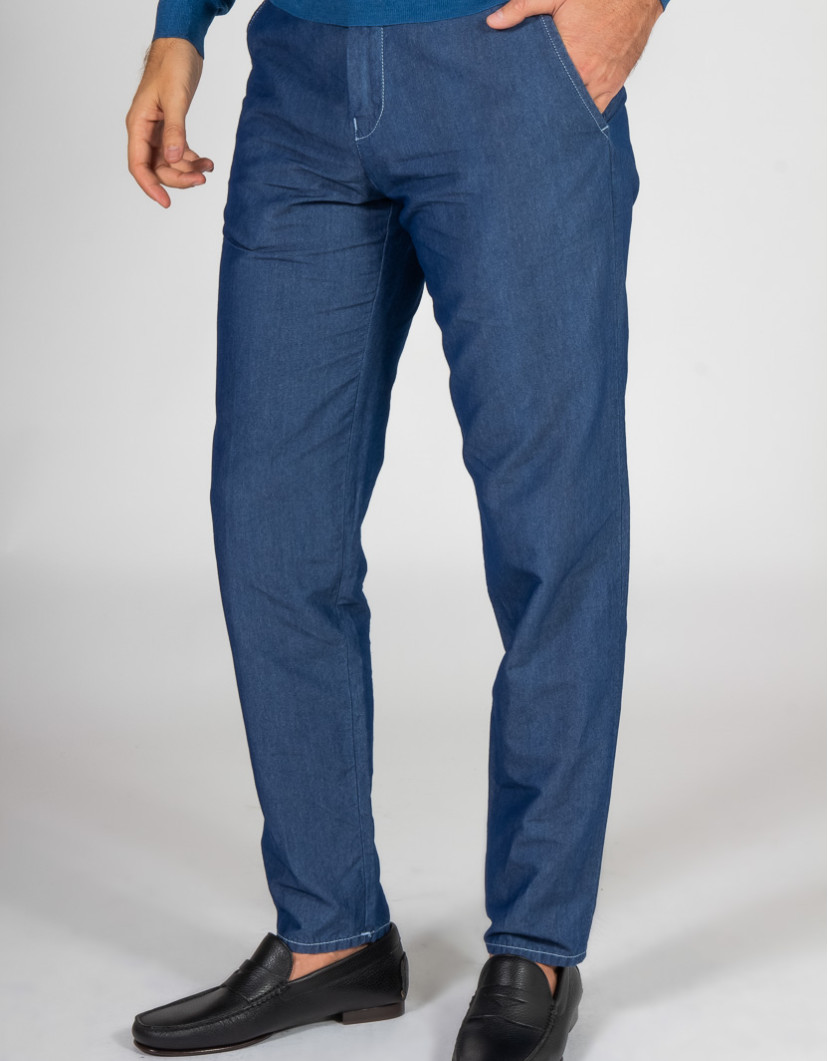 Scissor Scriptor Blue Denim With Blue Button Fine Material image