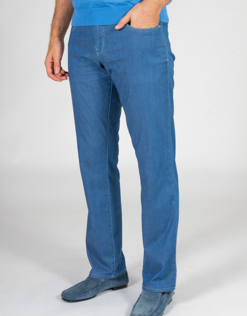 Scissor Scriptor Denim Trousers Fine Material image