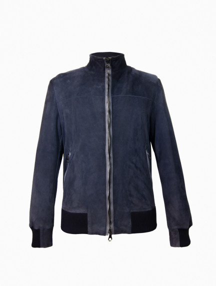 Patrick Hellmann CollectionBlue Suede Jacketimage1045