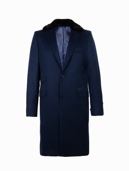 Patrick Hellmann Collection100% Silk Handmade Coat with Beaver Hoodimage914