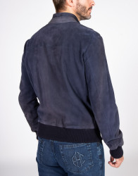Patrick Hellmann Collection Blue Suede Jacket thumbnail 3