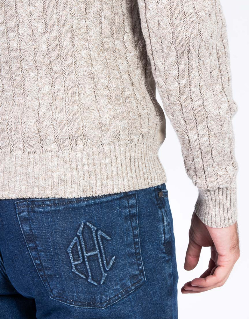 Patrick-Hellmann-Collection-Beige-Knit-Cotton-Jacket-image Patrick Hellmann Collection Beige Knit Cotton Jacket image