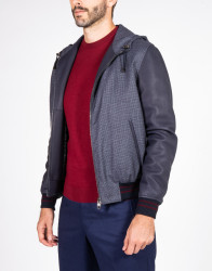 Patrick Hellmann Collection Hooded Blue Wool Jacket thumbnail 2