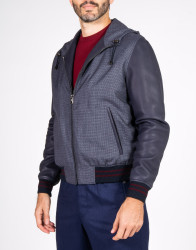 Patrick Hellmann Collection Hooded Blue Wool Jacket thumbnail 3