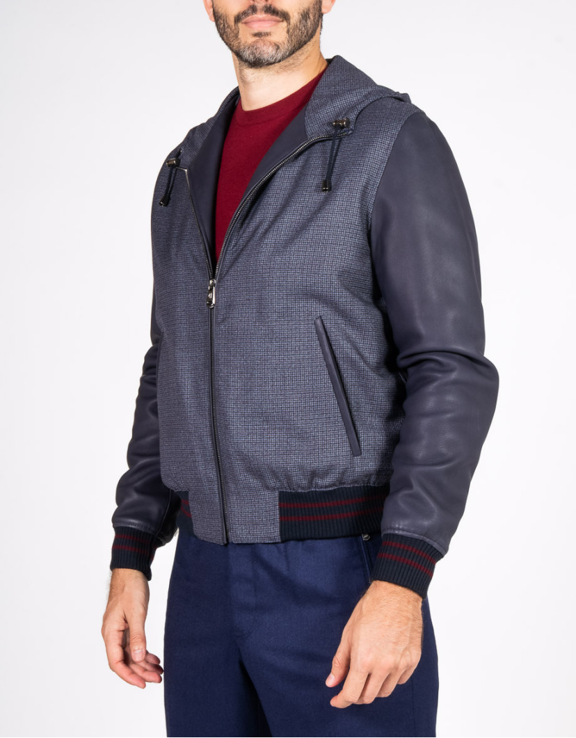 Patrick Hellmann Collection Hooded Blue Wool Jacket image