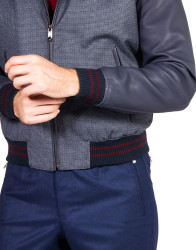 Patrick Hellmann Collection Hooded Blue Wool Jacket thumbnail 4