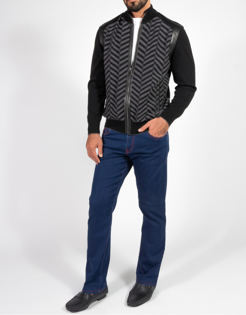 Patrick Hellmann Collection Black Lambskin Leather Jacket image