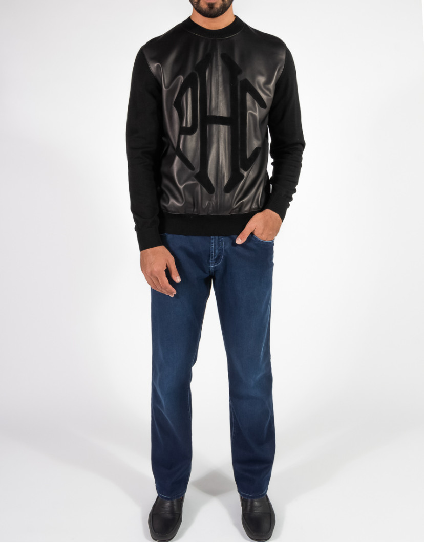 Patrick Hellmann Collection Logo Leather Jacket image