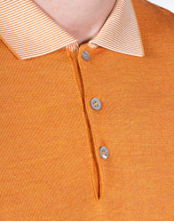 Patrick-Hellmann-Collection-Orange-Polo-T-shirt-100-Silk-thumbnail-4 Patrick Hellmann Collection Orange Polo T-shirt 100% Silk thumbnail 4