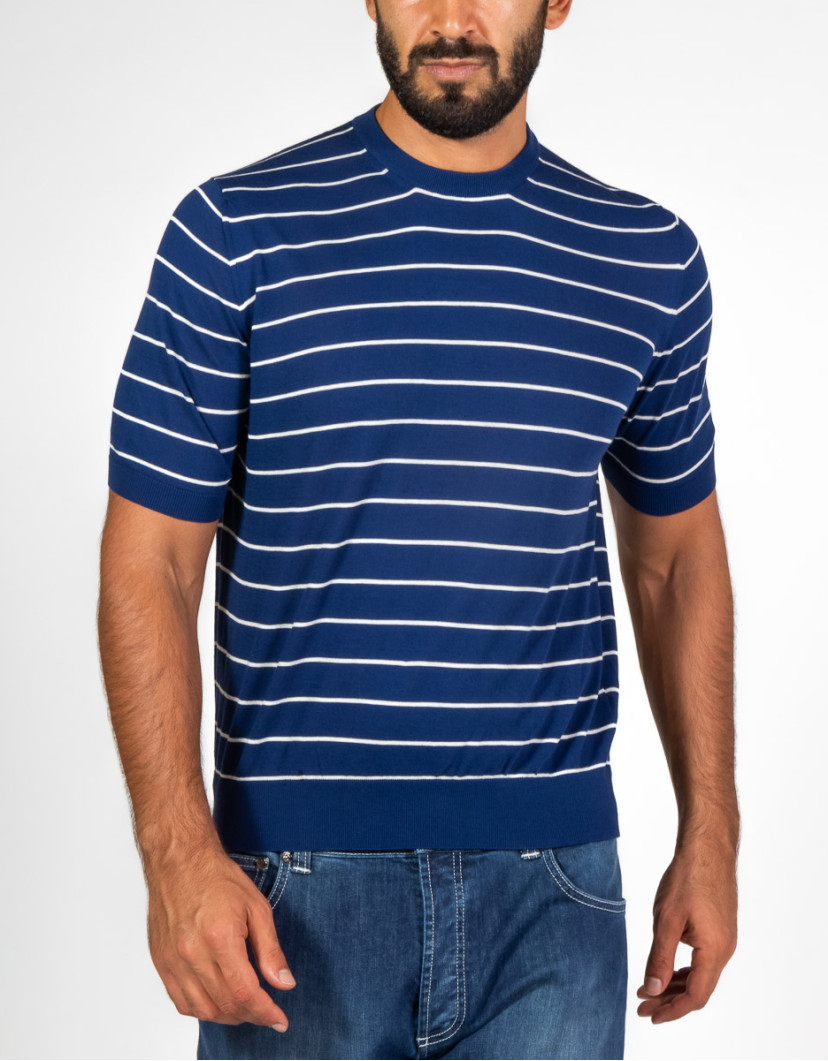 Patrick-Hellmann-Collection-Blue-T-shirt-100-Cotton-image Patrick Hellmann Collection Blue T-shirt 100% Cotton image