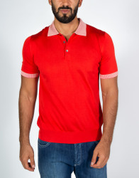 Patrick Hellmann Collection Red Polo T-shirt 100% Silk thumbnail 1