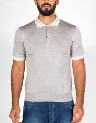 Patrick-Hellmann-Collection-Beige-Polo-T-shirt-100-Silk-thumbnail-1 Patrick Hellmann Collection Beige Polo T-shirt 100% Silk thumbnail 1