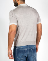 Patrick-Hellmann-Collection-Beige-Polo-T-shirt-100-Silk-thumbnail-4 Patrick Hellmann Collection Beige Polo T-shirt 100% Silk thumbnail 4