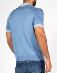 Patrick-Hellmann-Collection-Light-Blue-Polo-T-shirt-100-Silk-thumbnail-4 Patrick Hellmann Collection Light Blue Polo T-shirt 100% Silk thumbnail 4