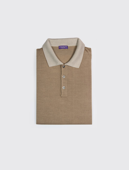Patrick Hellmann CollectionBeige Polo T-shirt 100$ Silkimage533