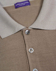 Patrick-Hellmann-Collection-Beige-Polo-T-shirt-100-Silk-thumbnail-1 Patrick Hellmann Collection Beige Polo T-shirt 100$ Silk thumbnail 1