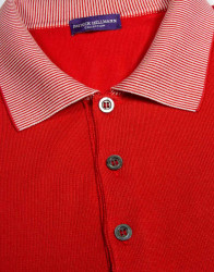 Patrick Hellmann Collection Red Polo T-shirt 100% Silk thumbnail 2