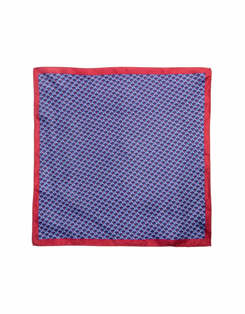 Patrick Hellmann Collection Blue Pocket Square 100% Silk image
