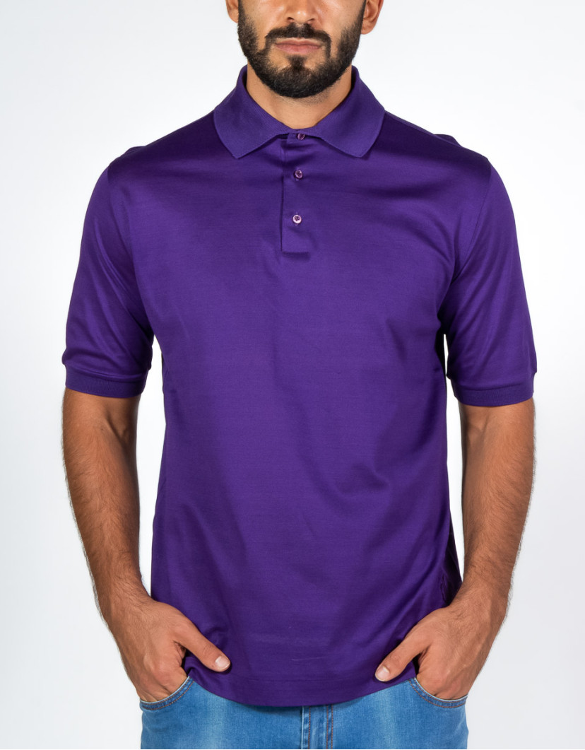 Patrick Hellmann Collection Purple Polo T-shirt 100% Cotton image
