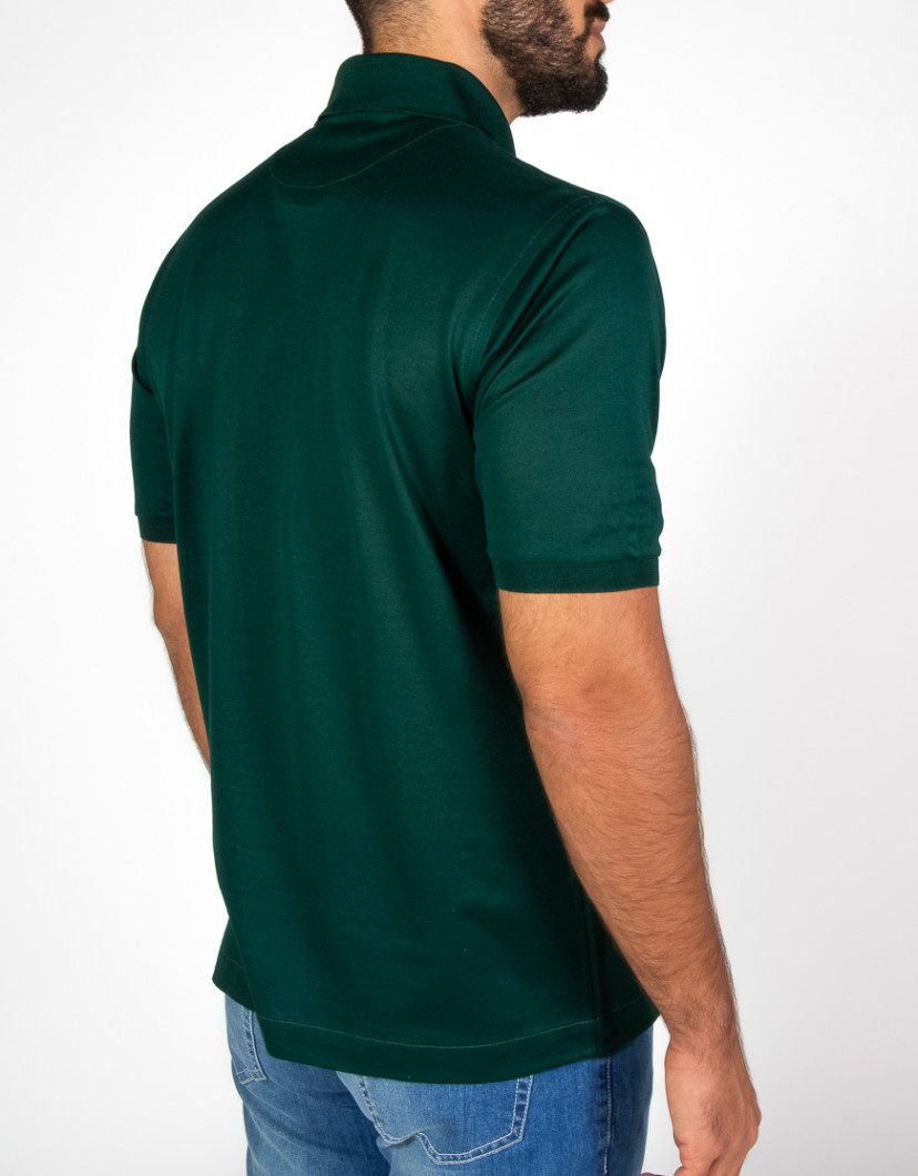 Patrick-Hellmann-Collection-Dark-Green-Polo-T-shirt-100-Cotton-image Patrick Hellmann Collection Dark Green Polo T-shirt 100% Cotton  image
