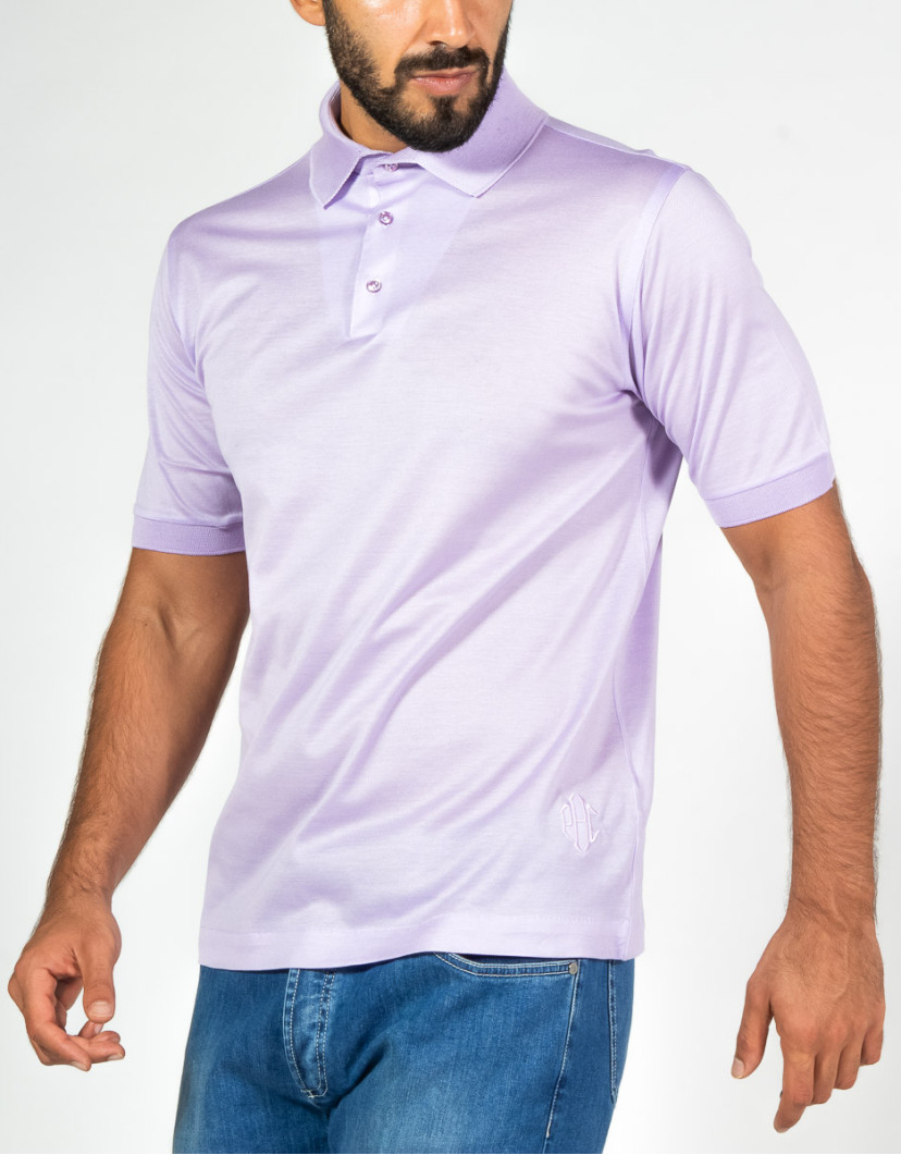 Patrick-Hellmann-Collection-Lilac-Polo-T-shirt-100-Cotton-image Patrick Hellmann Collection Lilac Polo T-shirt 100% Cotton image