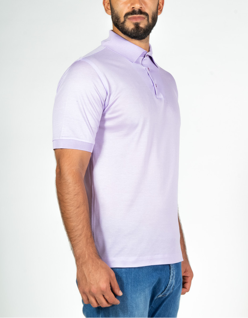 Patrick-Hellmann-Collection-Lilac-Polo-T-shirt-100-Cotton-image Patrick Hellmann Collection Lilac Polo T-shirt 100% Cotton image