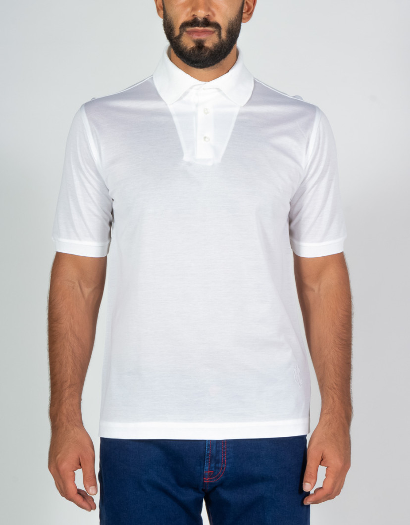 Patrick-Hellmann-Collection-White-Polo-T-shirt-100-Cotton-image Patrick Hellmann Collection White Polo T-shirt 100% Cotton  image