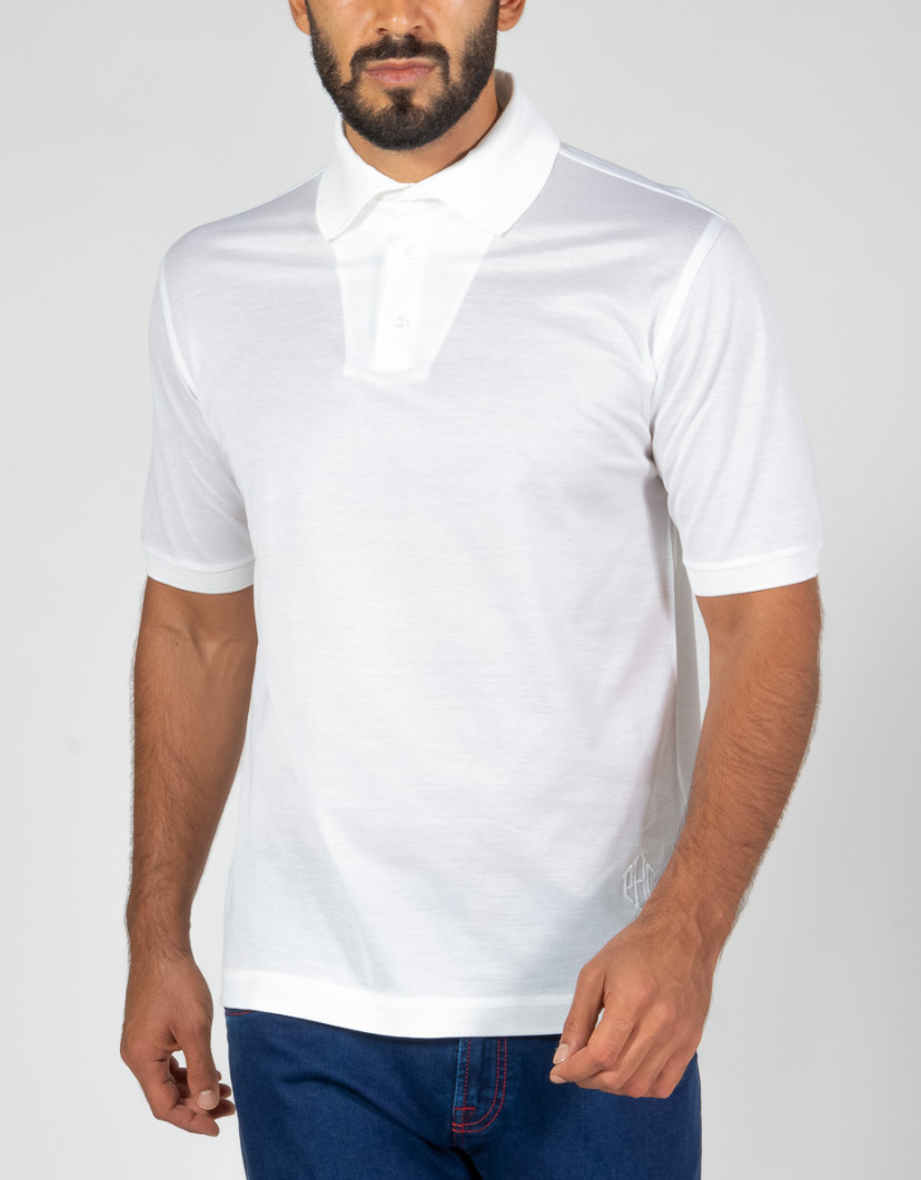 Patrick-Hellmann-Collection-White-Polo-T-shirt-100-Cotton-image Patrick Hellmann Collection White Polo T-shirt 100% Cotton  image