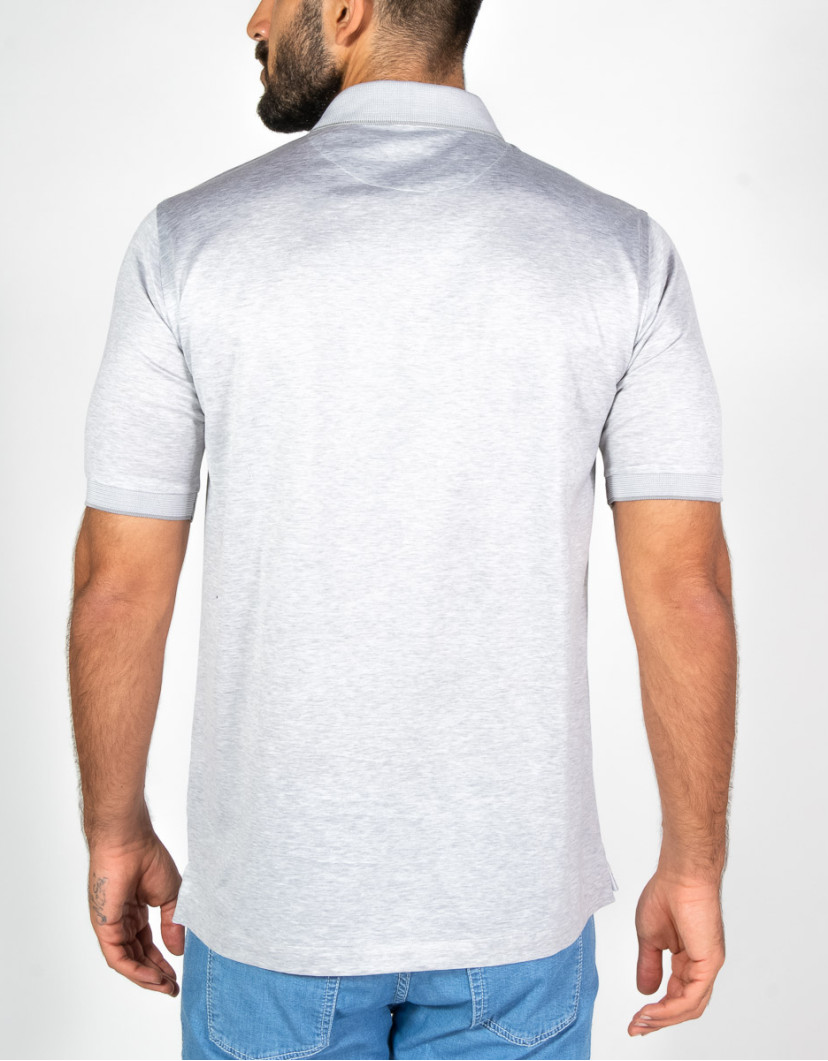 Patrick Hellmann Collection Grey Polo T-shirt 100% Cotton image