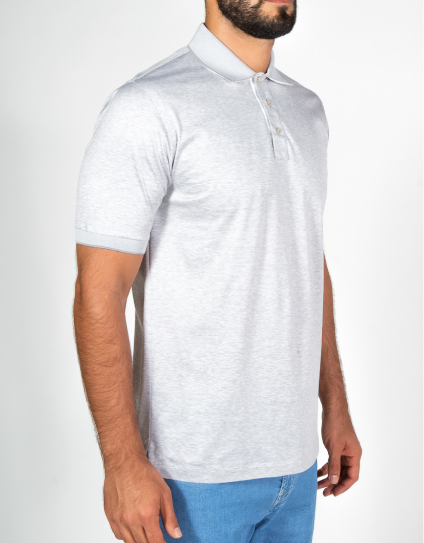 Patrick Hellmann Collection Grey Polo T-shirt 100% Cotton image