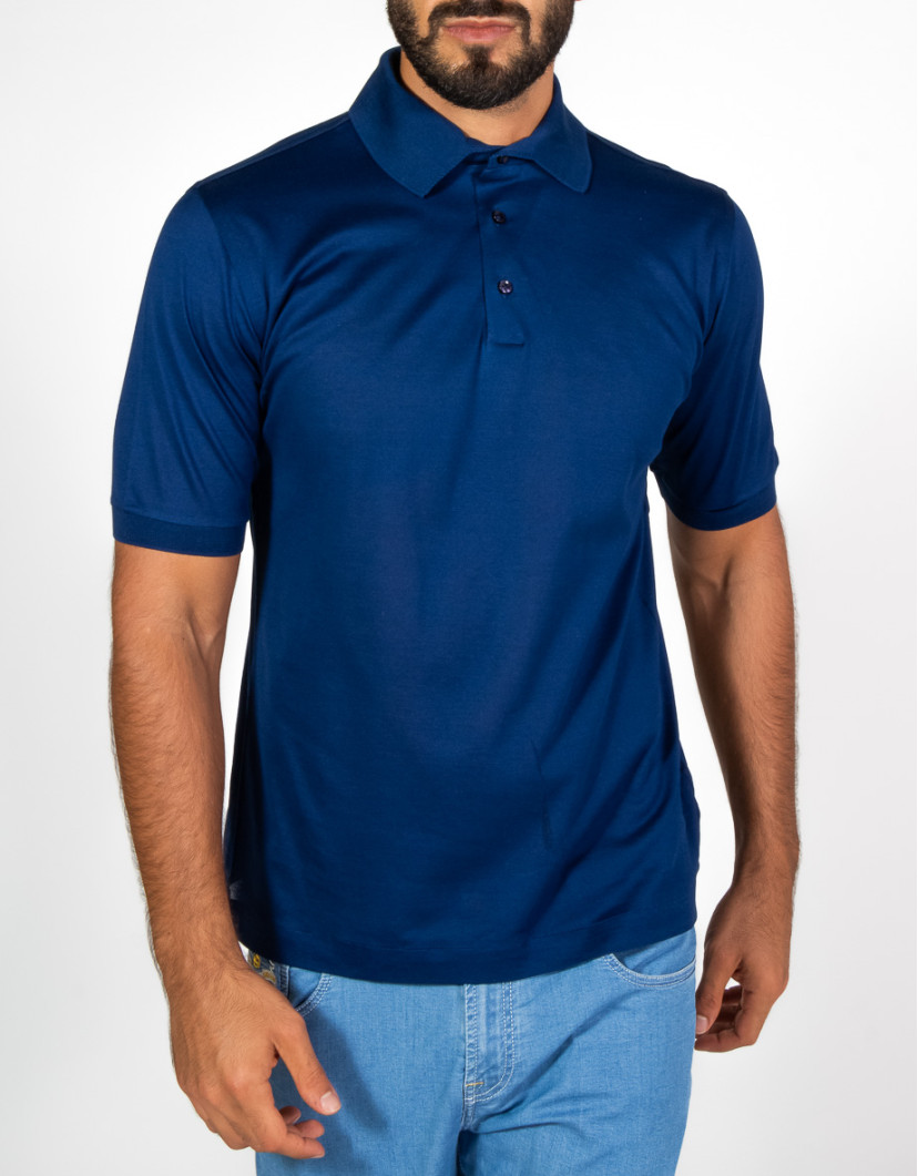 Patrick-Hellmann-Collection-Blue-Polo-T-shirt-in-Cotton-image Patrick Hellmann Collection Blue Polo T-shirt in Cotton image