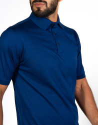 Patrick-Hellmann-Collection-Blue-Polo-T-shirt-in-Cotton-thumbnail-3 Patrick Hellmann Collection Blue Polo T-shirt in Cotton thumbnail 3