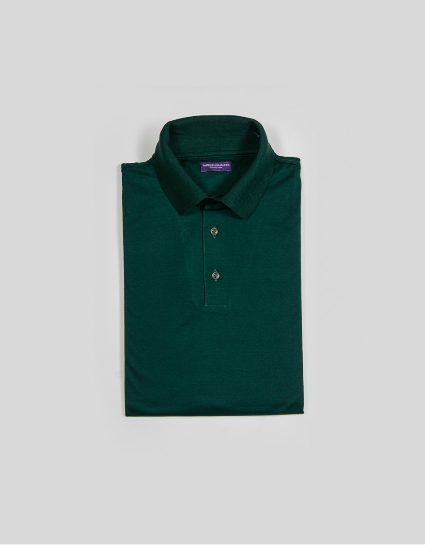 Patrick-Hellmann-Collection-Dark-Green-Polo-T-shirt-100-Cotton-image Patrick Hellmann Collection Dark Green Polo T-shirt 100% Cotton  image