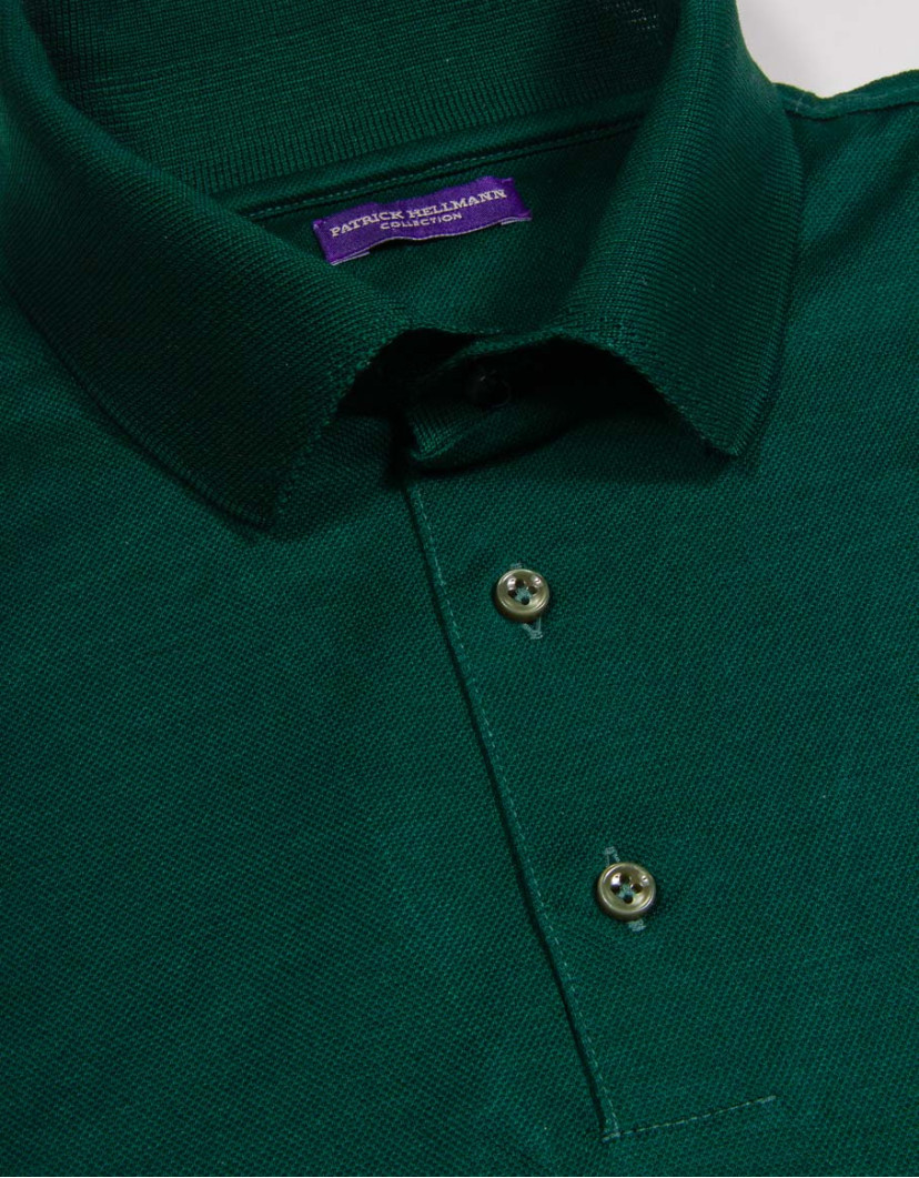 Patrick-Hellmann-Collection-Dark-Green-Polo-T-shirt-100-Cotton-image Patrick Hellmann Collection Dark Green Polo T-shirt 100% Cotton  image