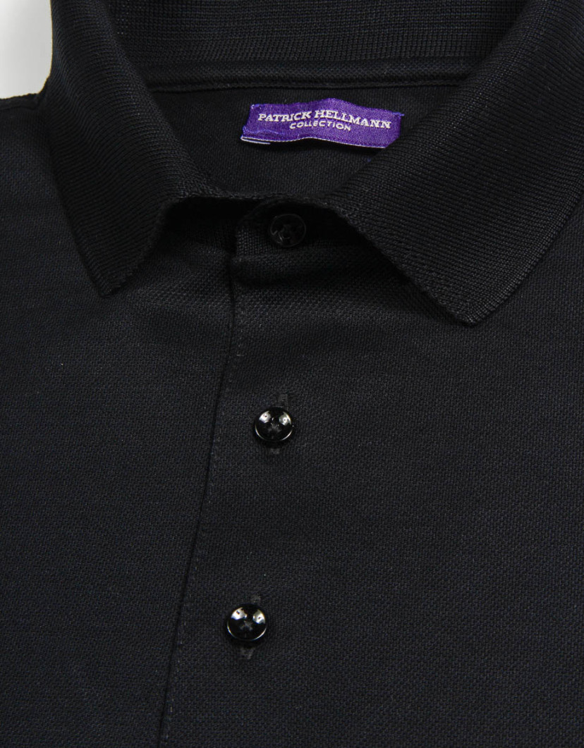 Patrick-Hellmann-Collection-Black-Polo-T-shirt-100-Cotton-image Patrick Hellmann Collection Black Polo T-shirt 100% Cotton image