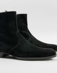 Patrick Hellmann Collection Black Suede Leather Boots thumbnail 1