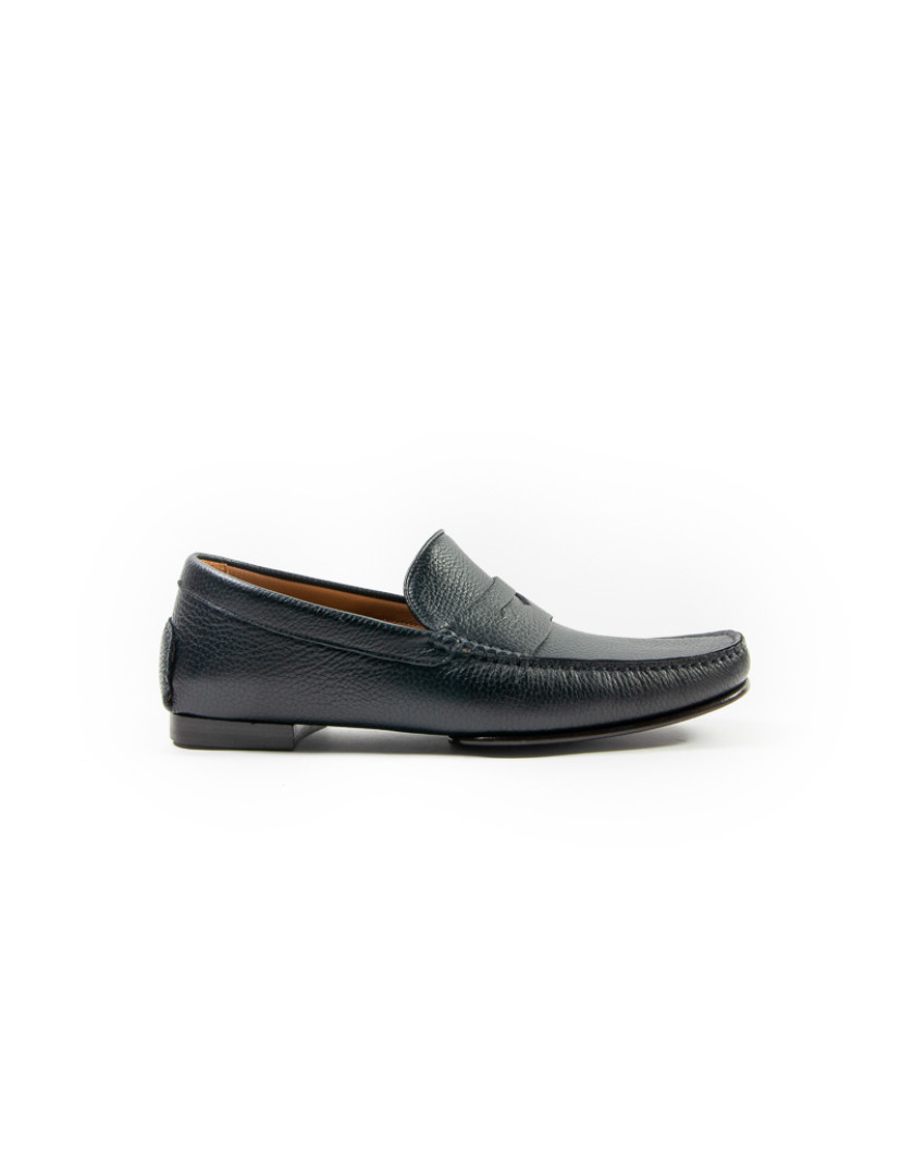 Patrick Hellmann Collection Men's Navy Leather Loafers image
